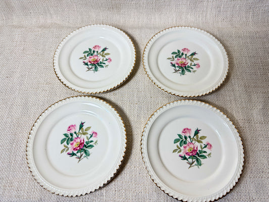 Dessert Plates 'Wild Rose' 22 kt gold set of 4