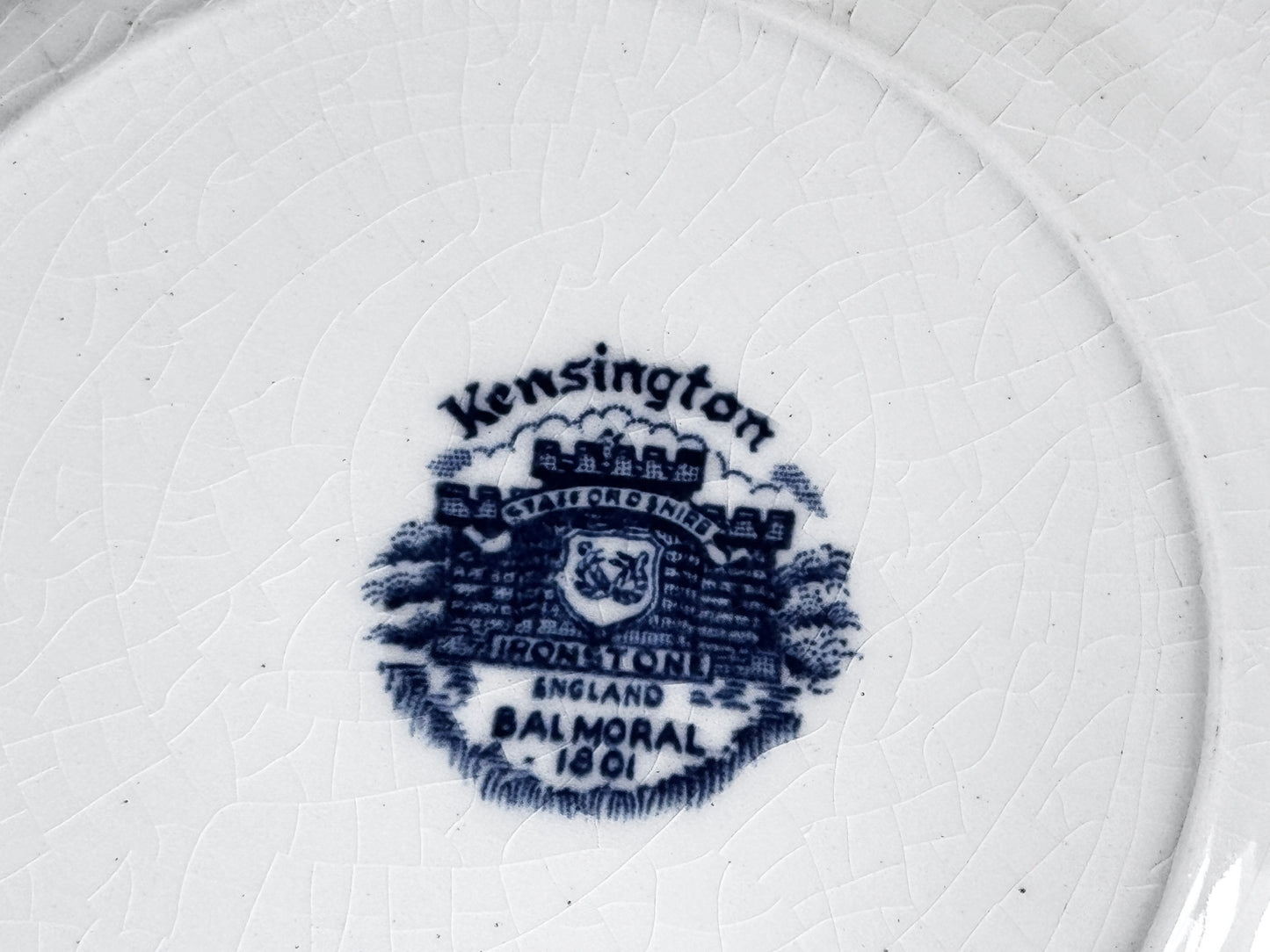 Kensington Staffordshire Ironstone Blue and White Decorative Plate - Balmoral Pattern