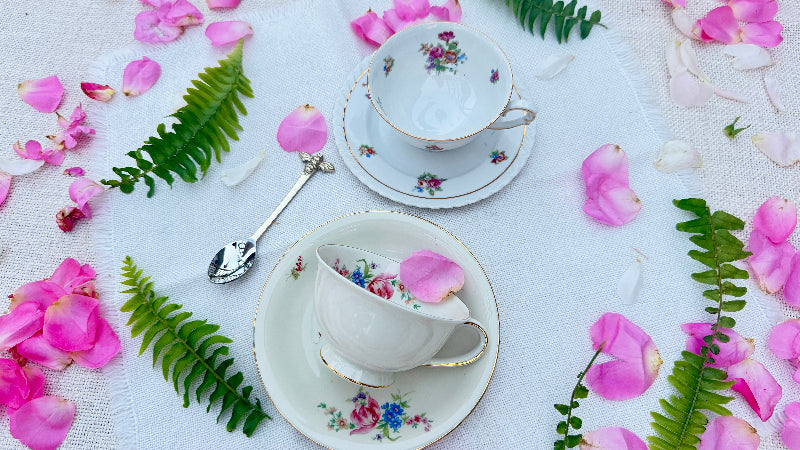 Vintage Teacup & Saucer with a Sweet Honey Bee Silver Spoon