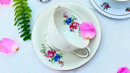 Vintage Teacup & Saucer with a Sweet Honey Bee Silver Spoon